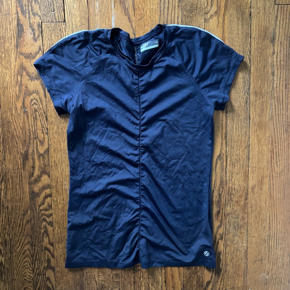Lija Short Sleeve Navy Athletic Shirt Medium
